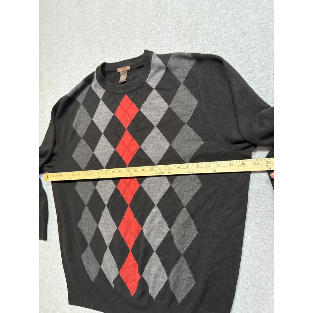 Dockers Acrylic Black, Red & Gray Argyle Soft Crew Neck Sweater Size XXL - Picture 8 of 11
